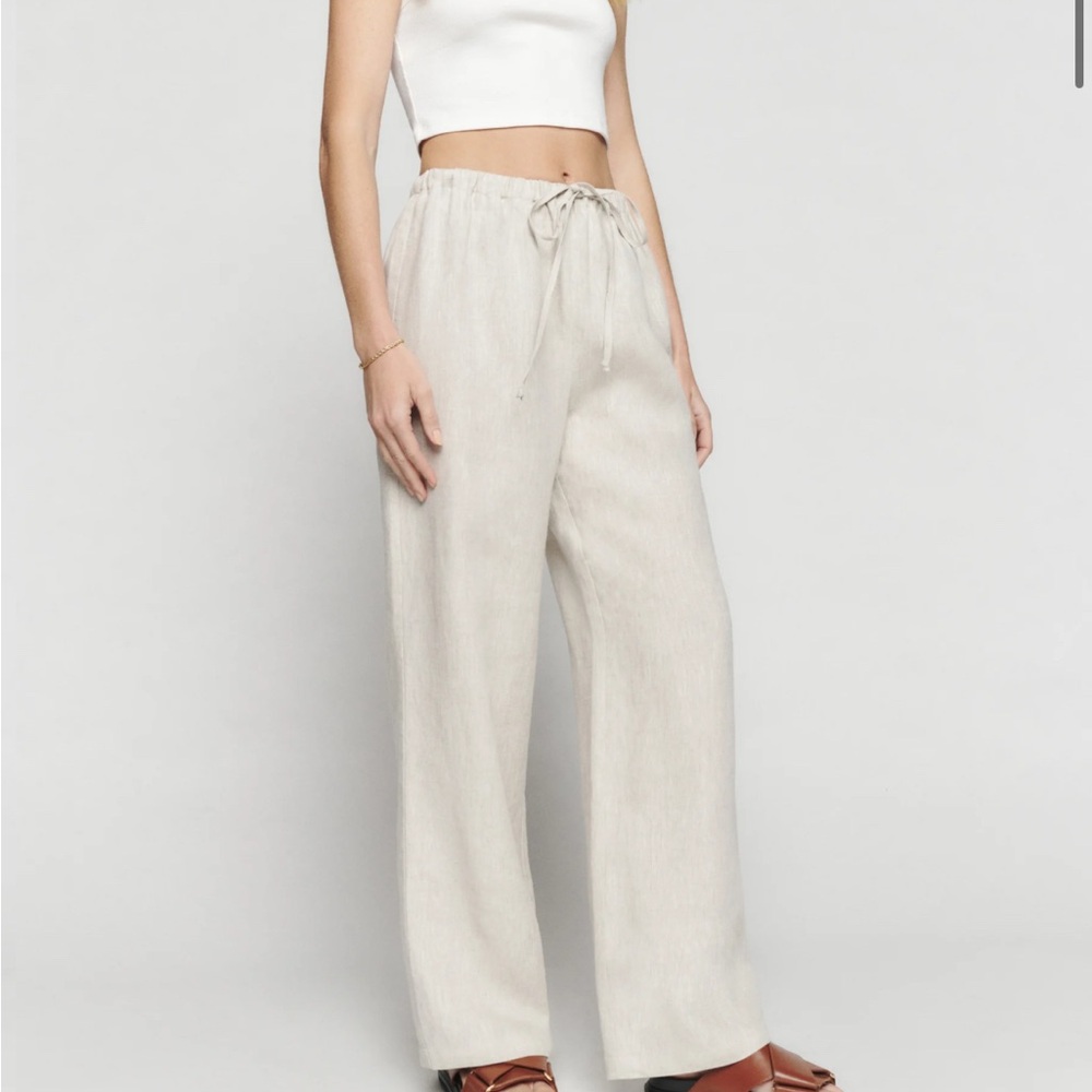 Reformation Petites Olina Linen Pants - cream